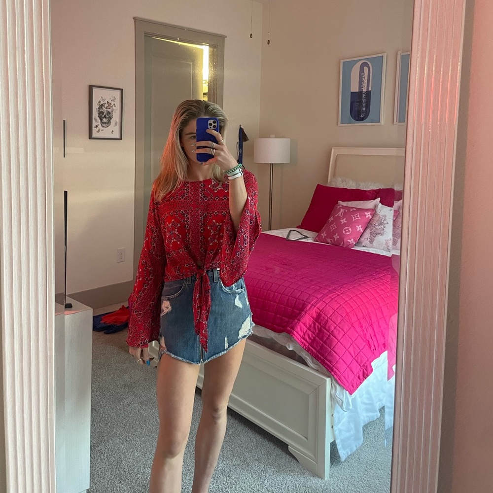 Altar’d State Tie Top in Red